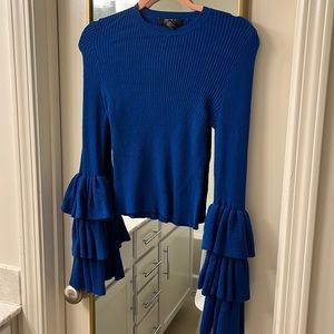 Blue Bell Sleeve Crop Sweater